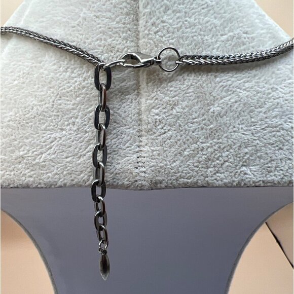 Stainless Steel Feather Necklace & Rhinestone Bracelet Set. B95 - Picture 12 of 12